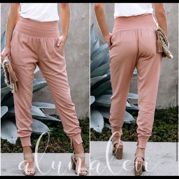 New! Pink Chic Soft Joggers - Picture 2 of 2
